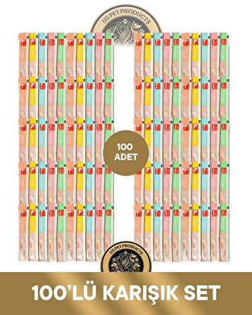 Wanpy 100'lü Karışık Kedi Krema Ödül Maması 100x14gr