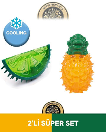 M-Pets Cooling Pineapple-Lime Köpek Oyuncağı 2'li Set
