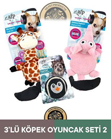Meta Ball Penguen-Ultrasonik Zürafa-Fil Oyuncak 3'lü Set