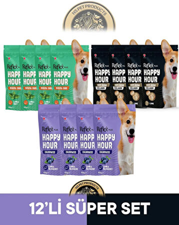 Reflex Plus Happy Hour 12'li Köpek Maması Süper Set 5 / 12x60gr