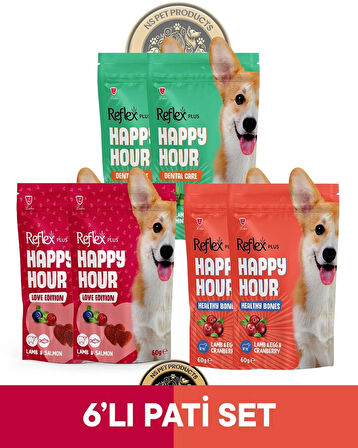 Reflex Plus Happy Hour 6'lı Köpek Maması Pati Set 3 / 6x60gr