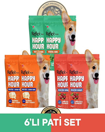 Reflex Plus Happy Hour 6'lı Köpek Maması Pati Set 4 / 6x60gr