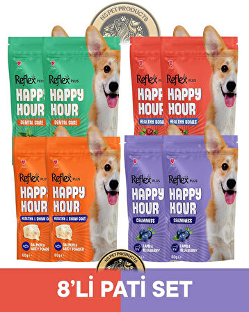 Reflex Plus Happy Hour 8'li Köpek Maması Pati Set 2 / 8x60gr