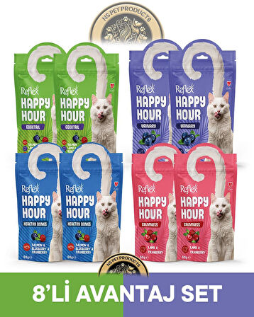 Reflex Plus Happy Hour 8'li Kedi Maması Avantaj Set 8x60gr