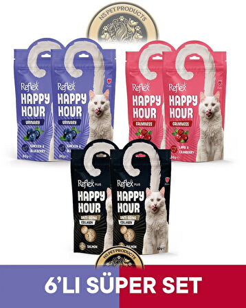 Reflex Plus Happy Hour 6'li Kedi Maması Süper Set 2 / 6x60gr