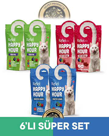 Reflex Plus Happy Hour 6'li Kedi Maması Süper Set 3 / 6x60gr