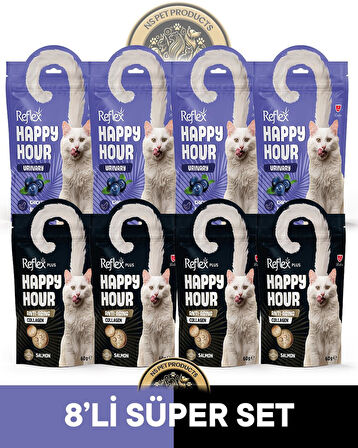 Reflex Plus Happy Hour 8'li Kedi Maması Süper Set 8x60gr