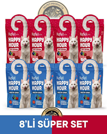Reflex Plus Happy Hour 8'li Kedi Maması Süper Set 2 / 8x60gr