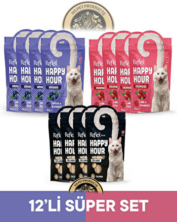 Reflex Plus Happy Hour 12'li Kedi Maması Süper Set 2 / 12x60gr
