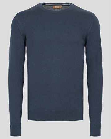 Erkek Triko Bisiklet Yaka Sık Örme Lacivert Slim Fit Kazak NCS JEANS 3001