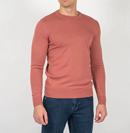 Erkek Triko Bisiklet Yaka Sık Örme Narçiçeğimelanj Slim Fit Kazak NCS JEANS 3001