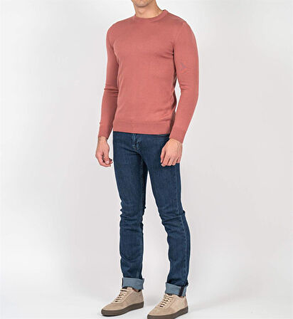 Erkek Triko Bisiklet Yaka Sık Örme Narçiçeğimelanj Slim Fit Kazak NCS JEANS 3001