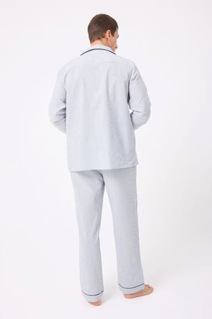 MARISILK™ SEASTRIPE Premium Dokuma Uzun Kollu Uzun Paçalı Erkek Pijama Takımı