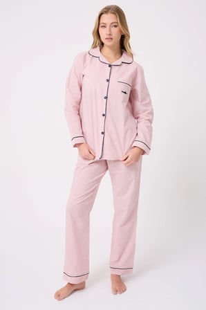 MARISILK™ SEASTRIPE Premium Dokuma Uzun Kollu Uzun Pantolonlu Kadın Pijama & Lounge Takımı