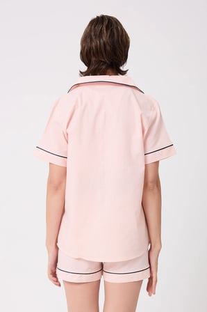  MARISILK™ Kadın Yazlık Şortlu Uzun Gömlekli Pijama & Lounge Takımı 