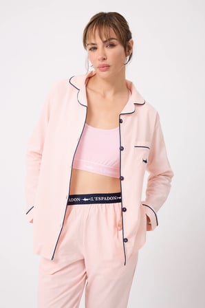 MARISILK™ SEASTRIPE Premium Dokuma Uzun Kollu Uzun Pantolonlu Kadın Pijama & Lounge Takımı