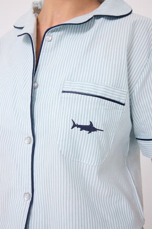 MARISILK™ Kadın Yazlık Şortlu Crop Gömlekli Pijama & Lounge Takımı