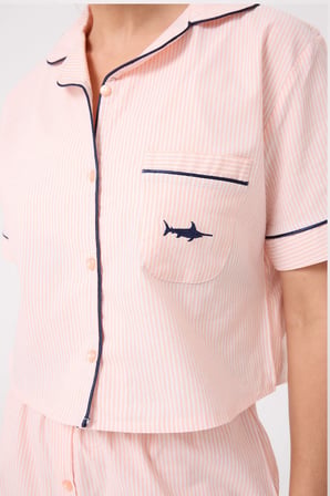 MARISILK™ Kadın Yazlık Şortlu Crop Gömlekli Pijama & Lounge Takımı