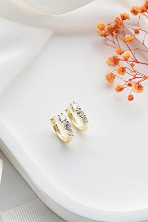 925 Ayar Gold Trio Gümüş Küpe