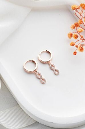 925 Ayar Rose Sallantılı Sonsuzluk Gümüş Küpe