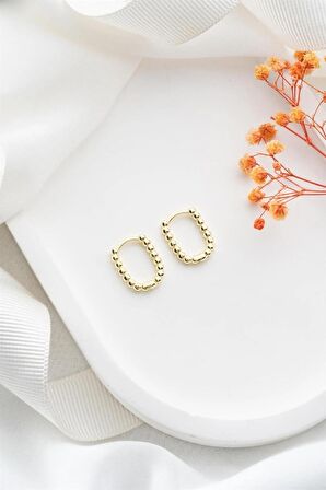 925 Ayar Gold Halka Gümüş Küpe