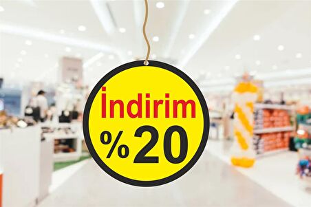 3M Mağaza Dönkartı %20 Indirimii Yazılı Çift Yön Baskılı Dönkart dk58