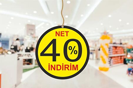 TA1AB Mağaza Dönkartı %40 Indirimii Yazılı Çift Yön Baskılı Dönkart 9876