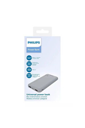 Philips Ontech - Dlp1810cv 10.000 Mah Powerbank 2xusb-a 2.1a Usb-c Çıkış Gümüş