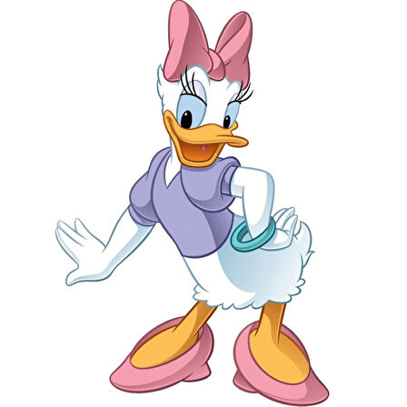 Maki Home Kız Çocuk Daisy Duck Baskılı Beyaz Tshirt 5 6 7 8 9 10 11 12 13 14 yaş disney miki mouse