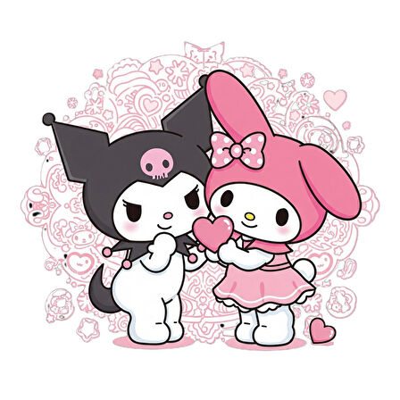 Üçlü Baskılı Penye Kız Çocuk Beyaz Siyah Gri Tshirt 5 6 7 8 9 10 11 12 13 14 yaş daisy lilo kuromi