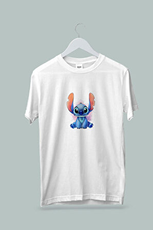 Maki Home Kız Çocuk Lilo Sticth II Baskılı Beyaz Tshirt 5 6 7 8 9 10 11 12 13 14 yaş