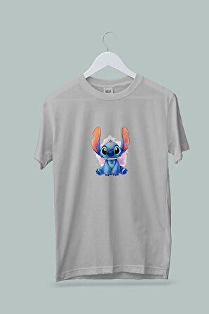 Maki Home Kız Çocuk Lilo Sticth II Baskılı Gri Tshirt 5 6 7 8 9 10 11 12 13 14 yaş
