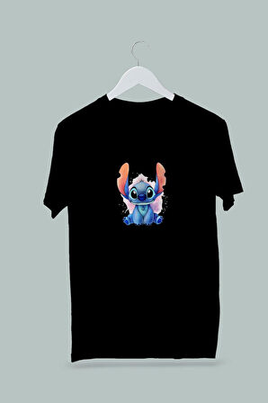 Maki Home Kız Çocuk Lilo Sticth II Baskılı Siyah Tshirt 5 6 7 8 9 10 11 12 13 14 yaş