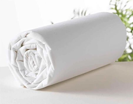 Maki Home %100 Pamuklu Beyaz 120x200+50x70 Tek Kişilik Lastikli Çarşaf Takımı