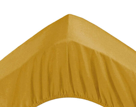 Maki Home %100 Pamuklu Hardal 120x200+50x70 Tek Kişilik Lastikli Çarşaf Takımı