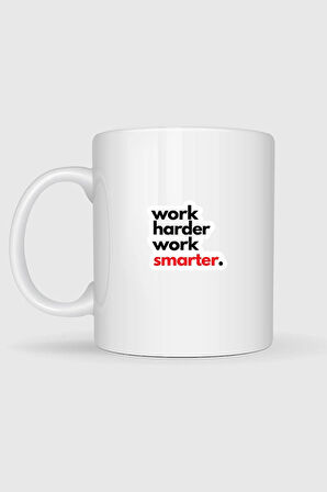  Sert Çalış Akıllı Çalış Tasarımlı Kupa Bardak