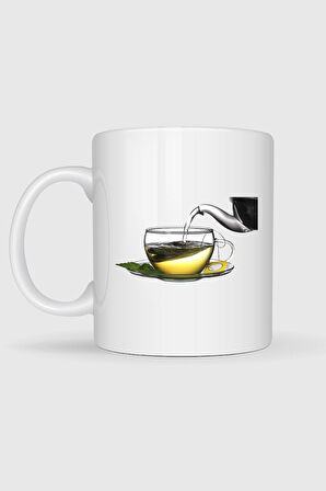  Yeşil Çay Kahve Bitkisel Çay Tasarımlı Kupa Bardak