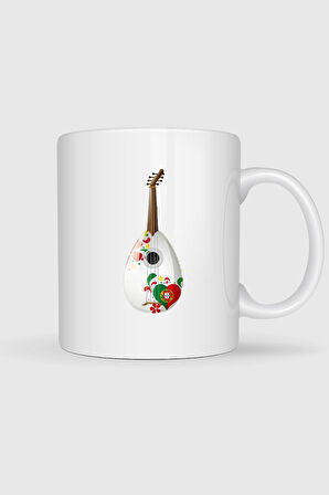  Portekiz Ukulele Gitar Baskılı Kupa Bardak