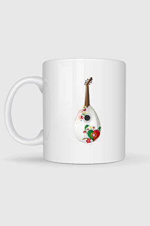  Portekiz Ukulele Gitar Baskılı Kupa Bardak