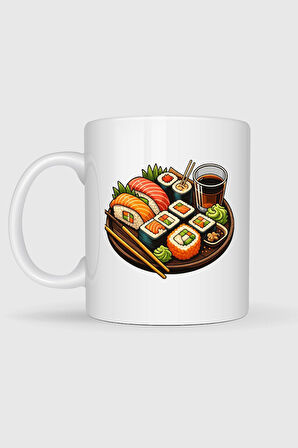  Sushi Baskılı Kupa Bardak
