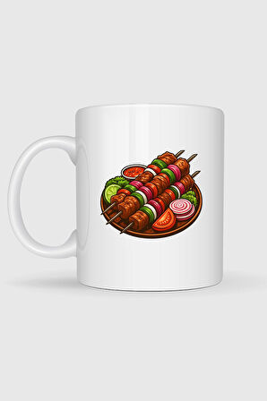  Çöp Şiş Tavuk Şiş Izgara Baskılı Kupa Bardak