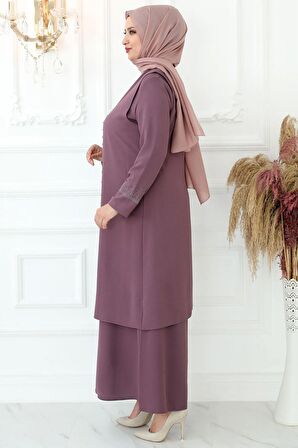 Amine Hüma Filiz Tesettür Abiye Gül Kurusu