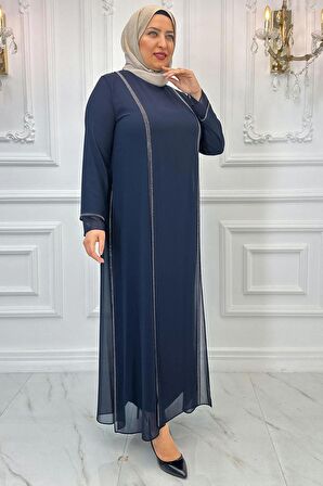 Amine Hüma Lavin Tesettür Abiye Lacivert