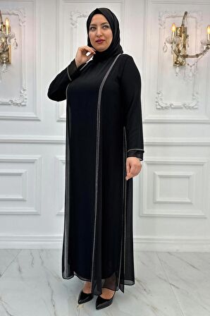 Amine Hüma Lavin Tesettür Abiye Siyah