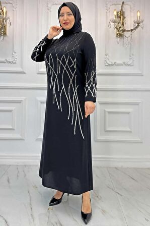 Amine Hüma Berrin Tesettür Abiye Siyah