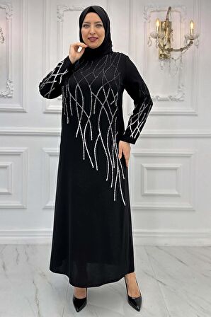 Amine Hüma Berrin Tesettür Abiye Siyah