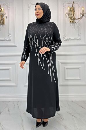 Amine Hüma Berrin Tesettür Abiye Siyah