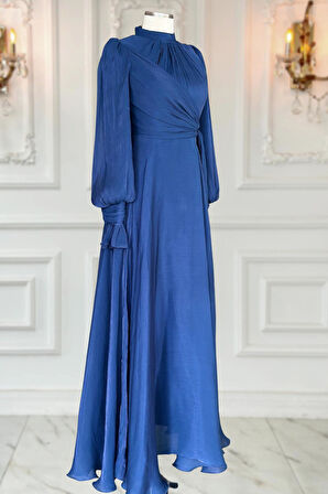 Amine Hüma Efruz Abiye Elbise Lacivert