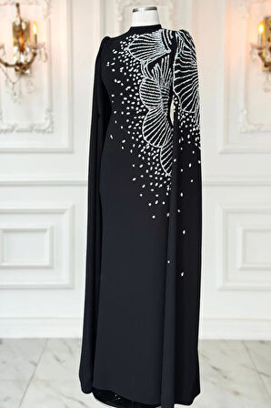 Amine Hüma Hüsna Abiye Elbise Siyah