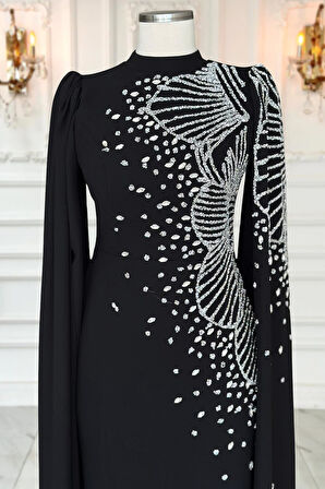 Amine Hüma Hüsna Abiye Elbise Siyah